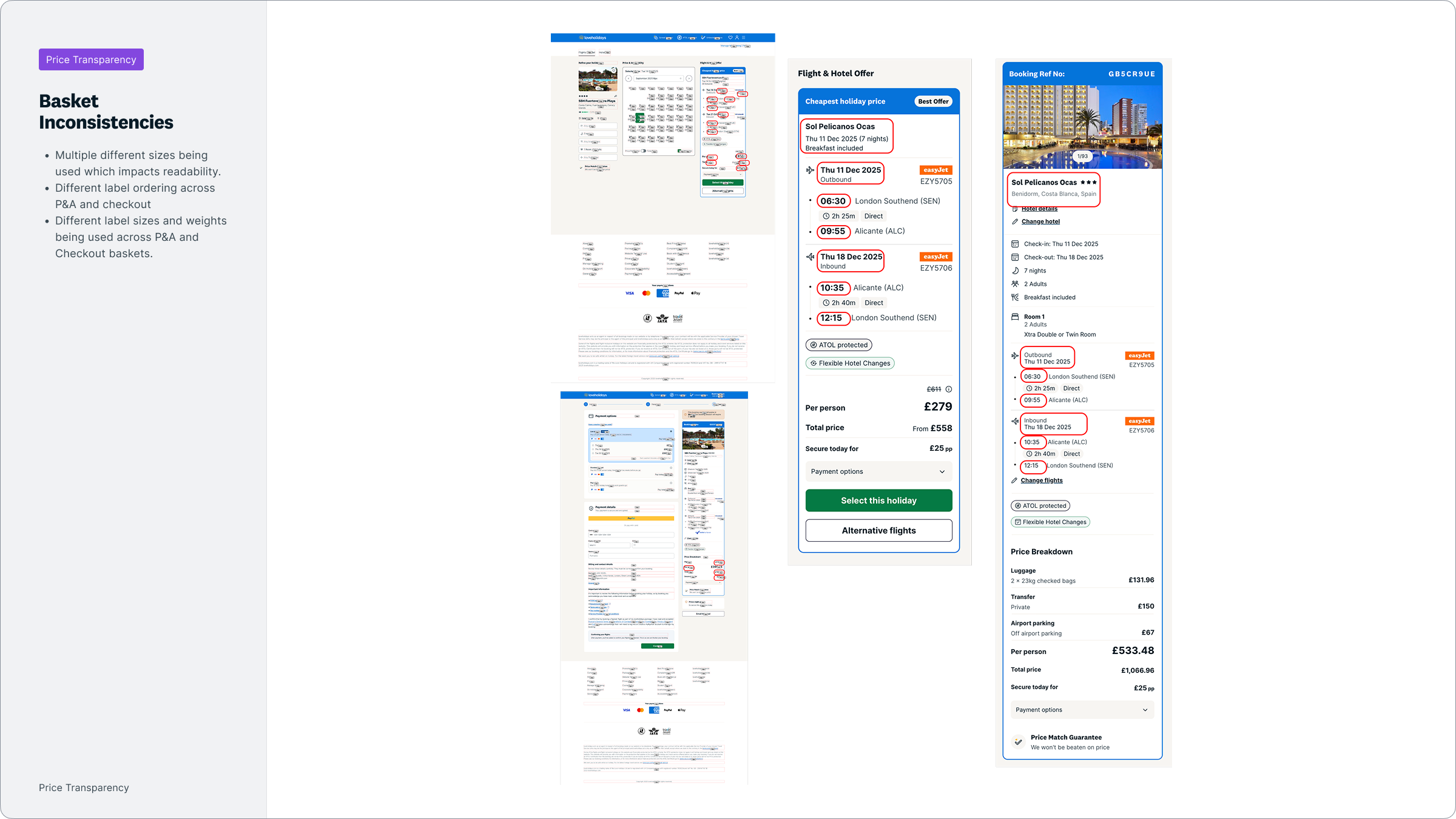 Side-by-side of the two separate basket components — Search Platform left, Checkout right